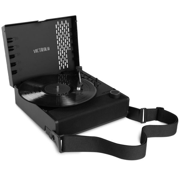 Victrola Revolution Go Turntable | Black | Bundled Record Storage Crate Online Sale