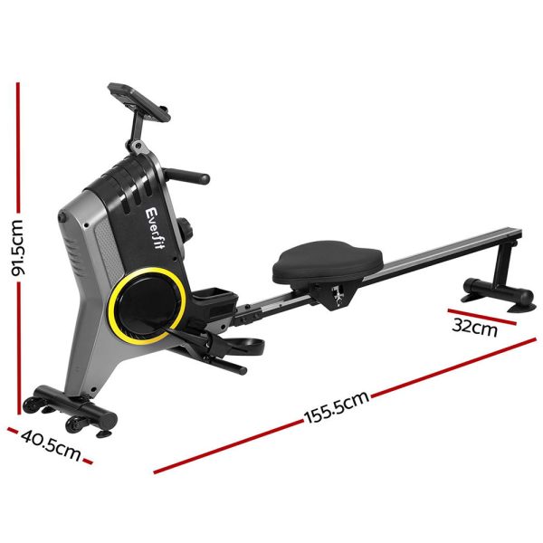 Everfit Rowing Machine 12 Levels Magnetic Rower Fitness Gym Cardio Workout Supply