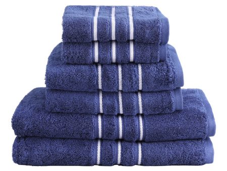 6 Pack Bath Towels Set Cotton Towel Navy Hot on Sale