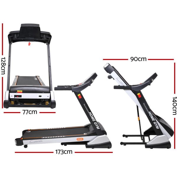 Everfit Treadmill Electric Auto Incline Spring Home Gym Fitness Exercise 480mm Supply