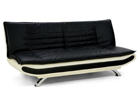 Black Adjustable Suite Bronx Sofa Bed Faux Leather Lounge Couch Futon Furniture Online Hot Sale