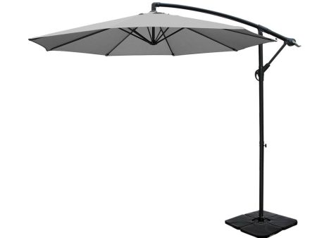 Instahut Umbrella Outdoor Umbrellas Cantilever Sun Stand UV Garden Base Grey 3M on Sale