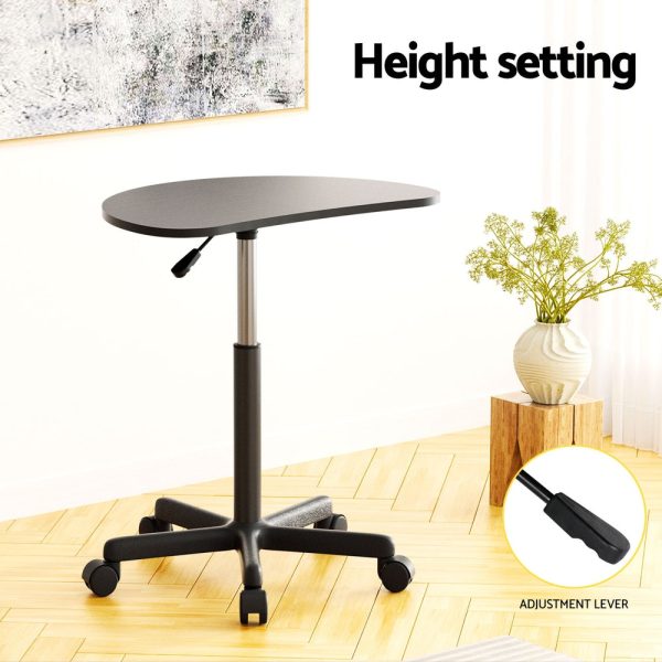 Artiss Laptop Desk Portable Height Adjustable Table Caster Wheels 60CM Black Sale