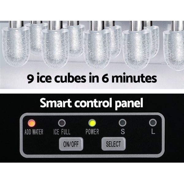 Devanti 12kg Ice Maker Machine | Self Cleaning | Silver For Sale