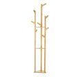 Artiss Clothes Rack Coat Stand 9 Hooks Tree Shelf Bamboo For Discount