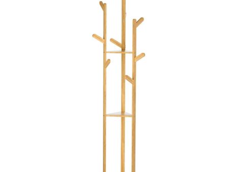 Artiss Clothes Rack Coat Stand 9 Hooks Tree Shelf Bamboo For Discount