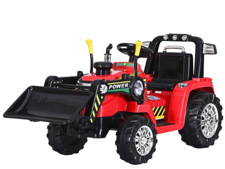 Rigo Kids Electric Ride On Car Bulldozer Digger Loader Remote 6V Red Hot on Sale