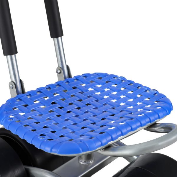 Gardeon Garden Stool Seat Foldable with Wheels Blue Online now