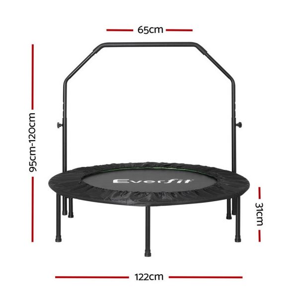 Everfit 48inch Round Fitness Trampoline Rebounder Adjustable Handrail Green Sale