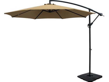 Instahut 3m Umbrella w Base Outdoor Cantilever Beach Garden Patio Parasol Beige For Discount