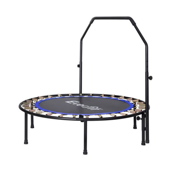 Everfit 48inch Round Fitness Trampoline Rebounder Adjustable Handrail Blue Hot on Sale