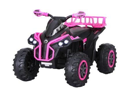 Rigo Kids Ride On Car | ATV Quad Motorbike | Storage Rack | Electric Toys | 12V | Pink Cheap