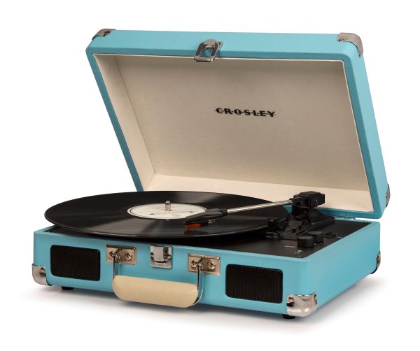 Crosley Cruiser Bluetooth Portable Turntable | Turquoise | Bundled Crosley Record Storage Crate For Discount