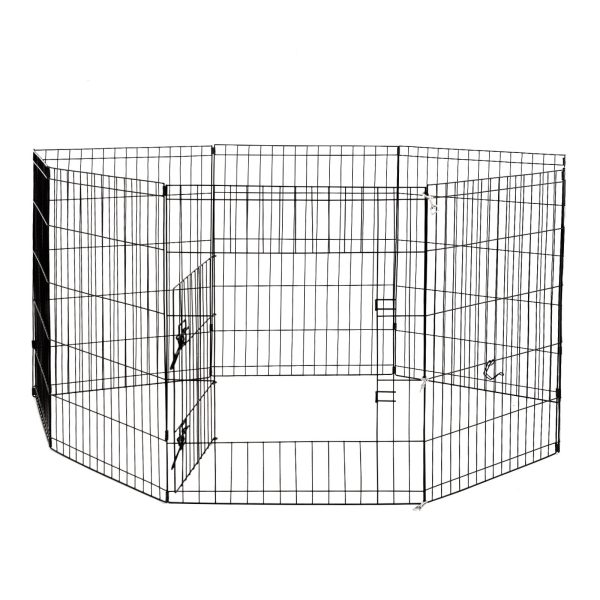 4Paws 8 Panel Playpen | Puppy Exercise Fence Cage | Black | Available in Various Sizes Online