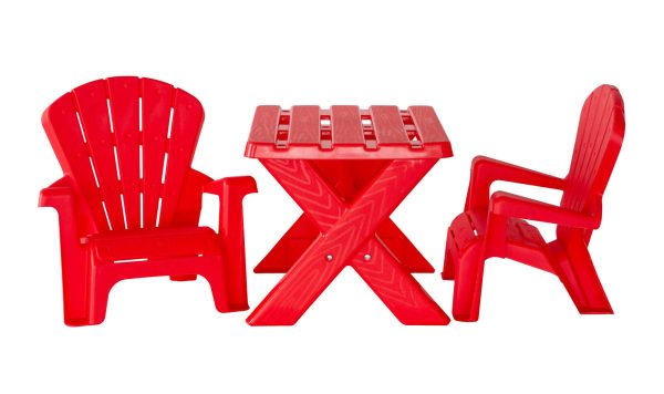 Kids Durable Table and Two Child-sized Chairs Set - Red For Discount