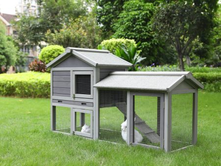 148cm Rabbit Hutch Metal Run Wooden Cage | Guinea Pig Cage House For Discount