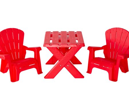 Kids Durable Table and Two Child-sized Chairs Set - Red For Discount