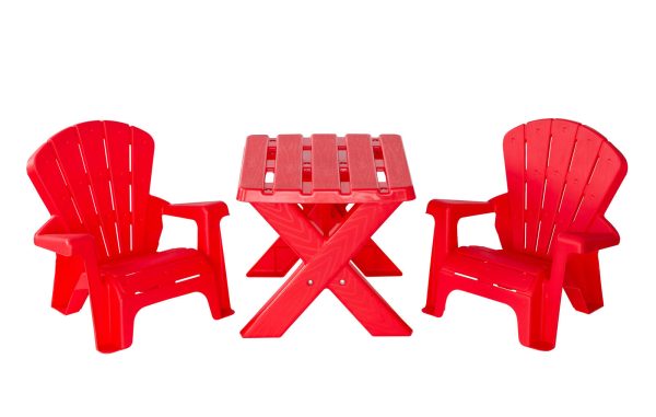 Kids Durable Table and Two Child-sized Chairs Set - Red For Discount