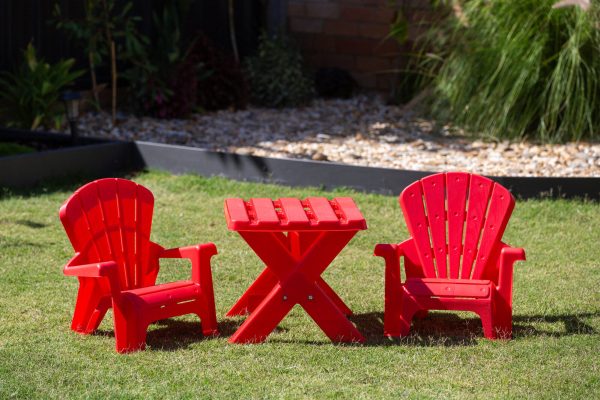 Kids Durable Table and Two Child-sized Chairs Set - Red For Discount