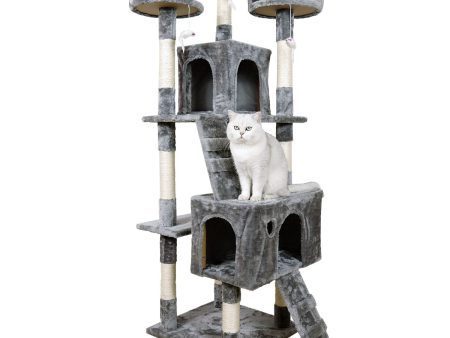 Furtastic 170cm Cat Tree Scratching Post | Elegant Silver Grey Hot on Sale