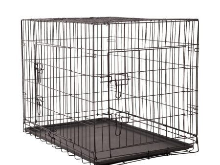 4Paws Foldable Pet Crate | 24  Metal Cage | Portable and Black Online Hot Sale