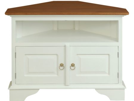 Tasmania 2 Door Corner TV Stand (White Caramel) on Sale