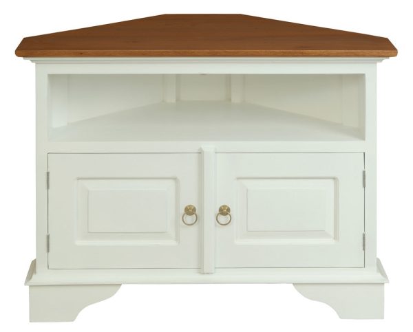 Tasmania 2 Door Corner TV Stand (White Caramel) on Sale