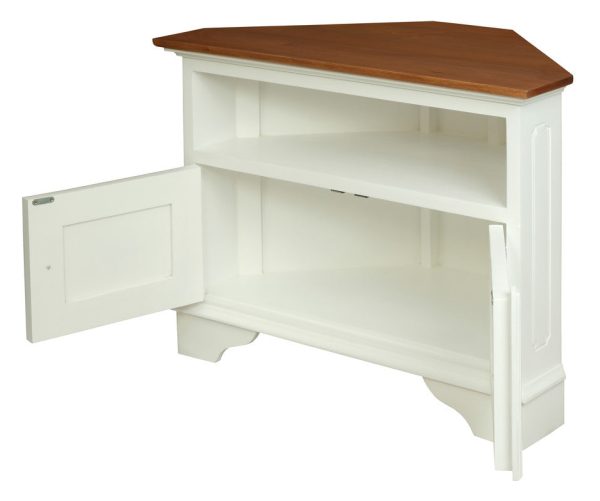 Tasmania 2 Door Corner TV Stand (White Caramel) on Sale